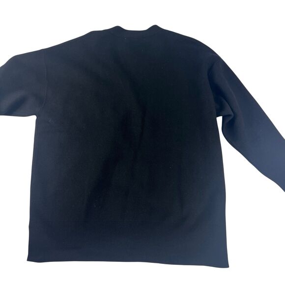 Zara Women’s Cardigan Sweater Size M Oversized Fit Black Button Down V-neck - Picture 9 of 10